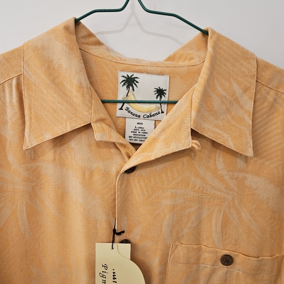 NWT - Silk Banana Cabana Orange Camp Shirt - Size L - Picture 6 of 10